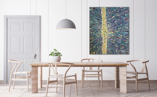 Fusion - abstrakt maleri - 120x100 cm - stue
