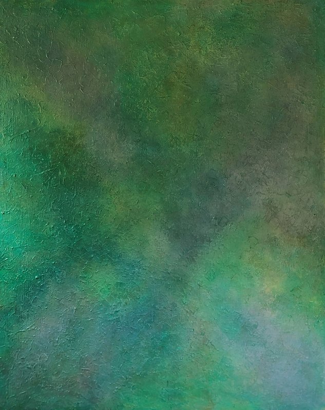 Midsummer Flow er et stort moderne maleri i afdæmpede farver